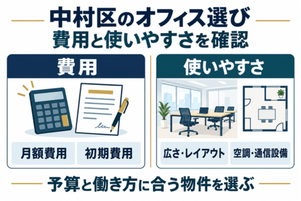 中村区のオフィスは費用と使いやすさで選ぶ