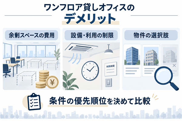 ワンフロア貸しオフィスのデメリット
