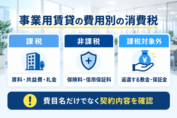 事業用賃貸の費用別の消費税