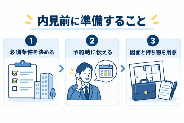 オフィス内見前に準備すること